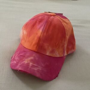 Tie-Dye Orange and Pink Cap